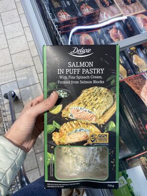 Salmon in puff pastry