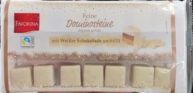 Dominosteine weiße Schokolade front packaging