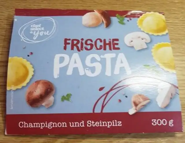 Frische Pasta Champion und Steinpilz front packaging