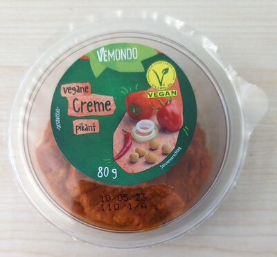 vegane Creme pikant front packaging