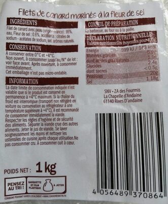 Filet de canard marine a la fleur de sel