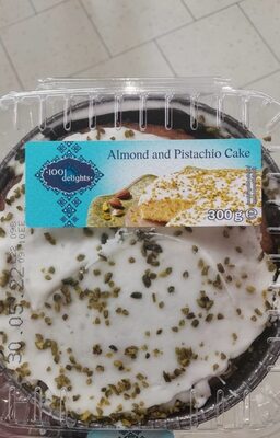 Almond and pistachio cake front packaging