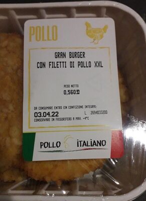 Gran burger con filetti di pollo xxl front packaging