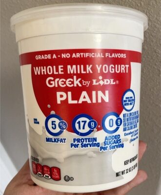 Greek plain whole milk yogurt
