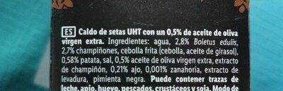 Caldo de boletus ingredients label