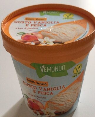 Gelato vegano gusto vaniglia e pesca