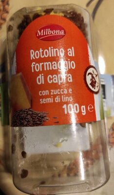 Rotolino di formaggio di capra con zucca e semi di lino