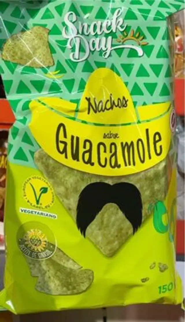 Nachos sabor guacamole front packaging