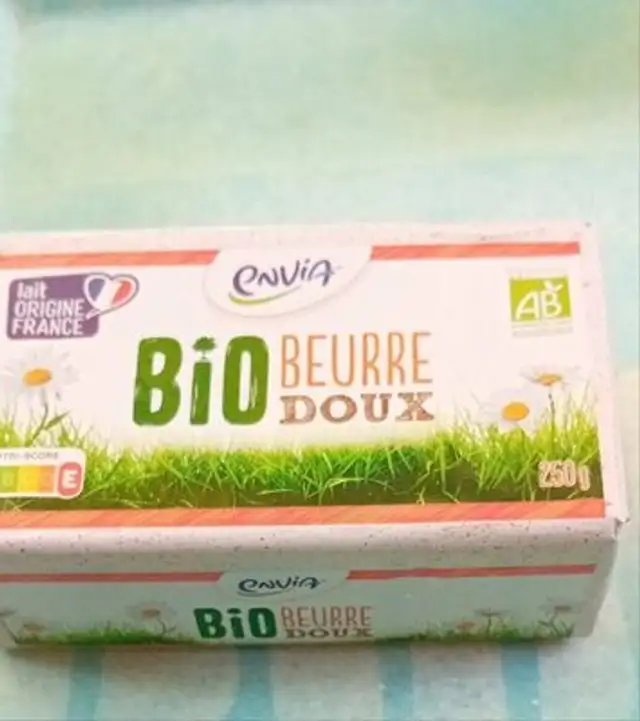 Beurre doux bio front packaging