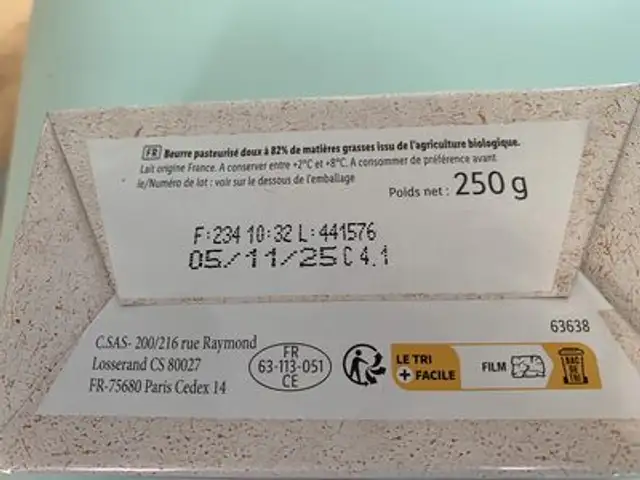 Beurre doux bio ingredients label