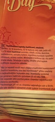 Traditional potato chips with mustard flavor ingredients label