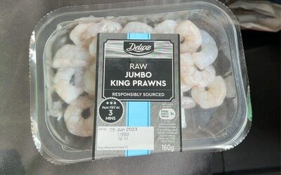 Raw jumbo king prawns