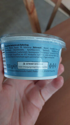 Haferaufstrich klassik ingredients label