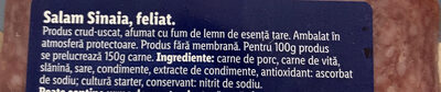 Salam Sinaia ingredients label