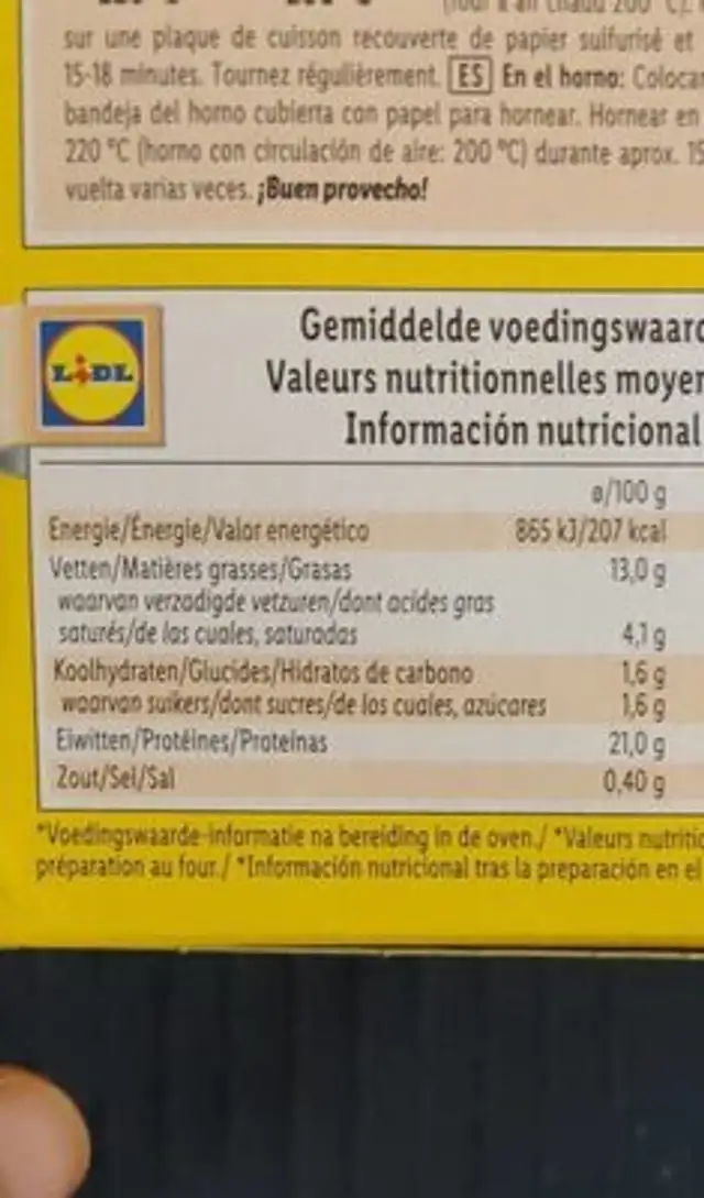 Chicken Wings Mexico Style nutrition facts table