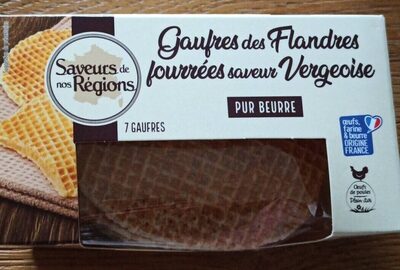 Gaufres des Flandres fourrées saveur vergeoise front packaging