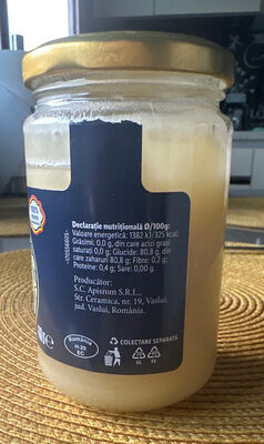 Miere de rapiță nutrition facts table