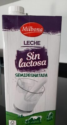 Leche semi sin lactosa front packaging