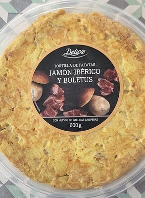 Tortilla de patatas, jamón ibérico y boletus