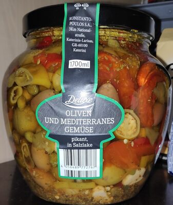 Oliven & Mediterranes Gemüse, pikant, in Salzlake