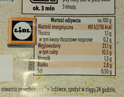 Naleśniki Z Jabłkami nutrition facts table