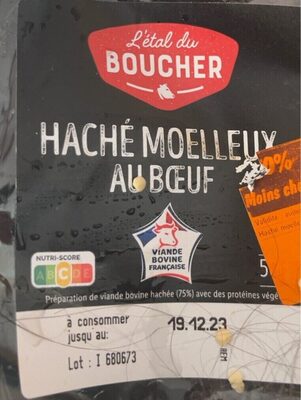 Preparation de viande bovine hachée