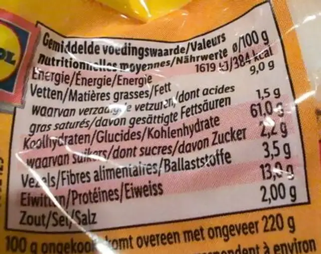 Tortellini Prosciutto Crudo nutrition facts table