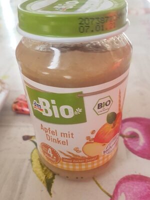 Bio apfel mit dinkel front packaging