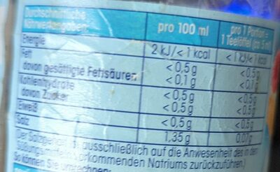 Mivolis nutrition facts table