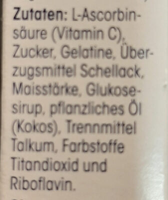 Vitamin C Depot ingredients label