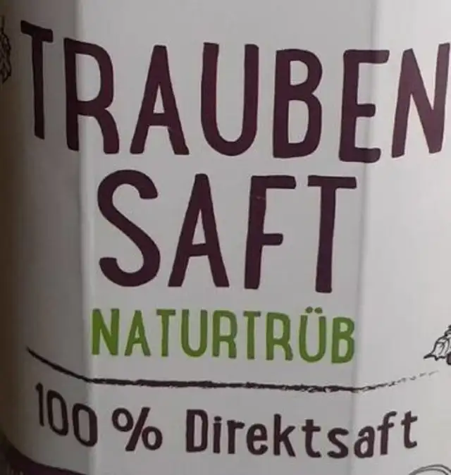Traubensaft ingredients label