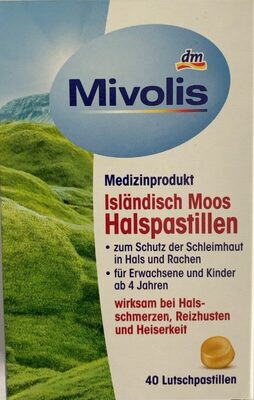 Isländisch Moos Halspastillen front packaging