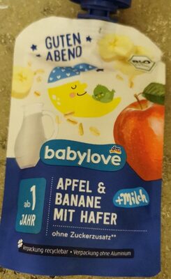Apfel Banane mit Hafer