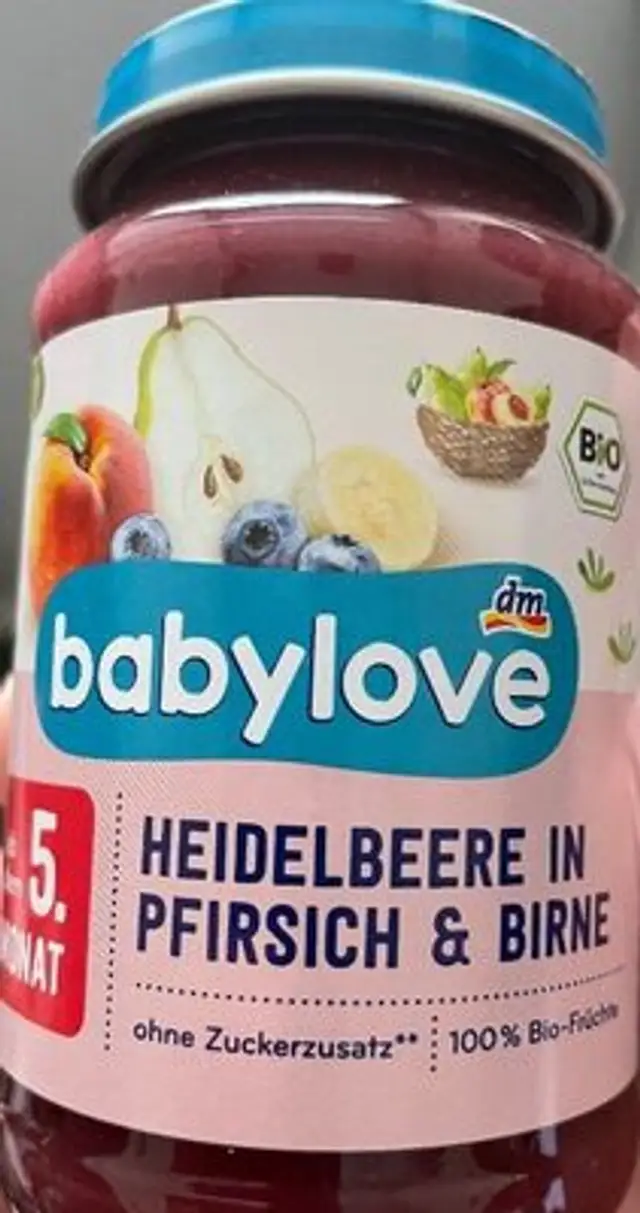 Heidelbeere in Pfirsich & Birne (ab 5. Monat) front packaging