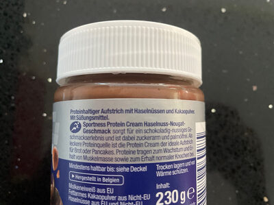 Protein Cream ingredients label