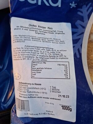 Chicken Knusper Minis front packaging