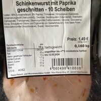 Schinkenwurst mit Paprika