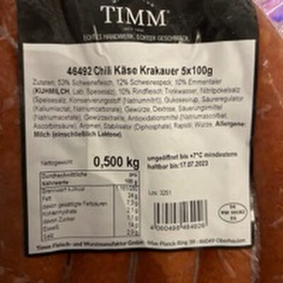 chilli Käse Krakauer