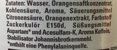 Schwip Schwap Cola + Orange Lemontaste ohne Zucker ingredients label