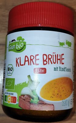 Klare Bio-Brühe mit Rindfleisch