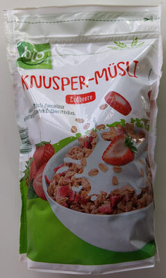 Bio-Knusper-Müsli Erdbeere front packaging