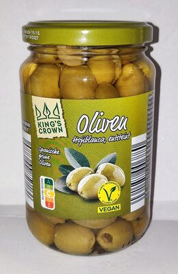 Grüne Hojiblanca-Oliven, entsteint