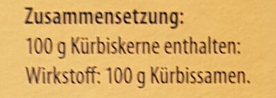 Kürbiskerne ingredients label