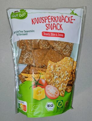 Bio-Knusperknäcke-Snack - Tomate, Käse & Sesam front packaging
