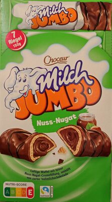 Milch-Jumbo-Riegel - Nuss-Nugat-Creme front packaging