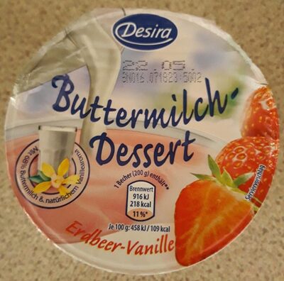 Buttermilch-Dessert Erdbeer-Vanille