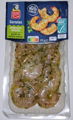 Fisch 2x Garnelen, geschält & mariniert - Kräuter-Knoblauch