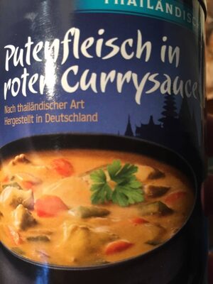 Putenfleisch in roter Currysauce