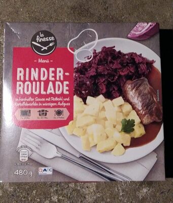 Rinder Roulade mit Rotkohl und Kartoffelwürfeln mit Sauce
