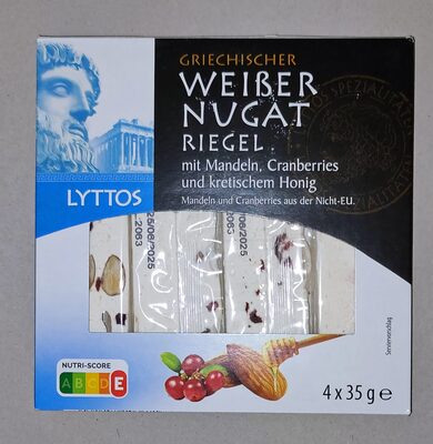 Griechischer Weißer Nugat-Riegel